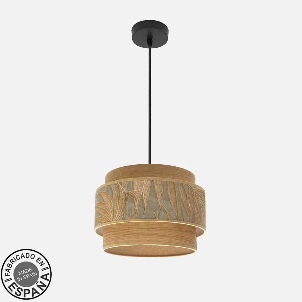 231493009 - Colgante Samoa 1xe27 Negro/camel Regx30d