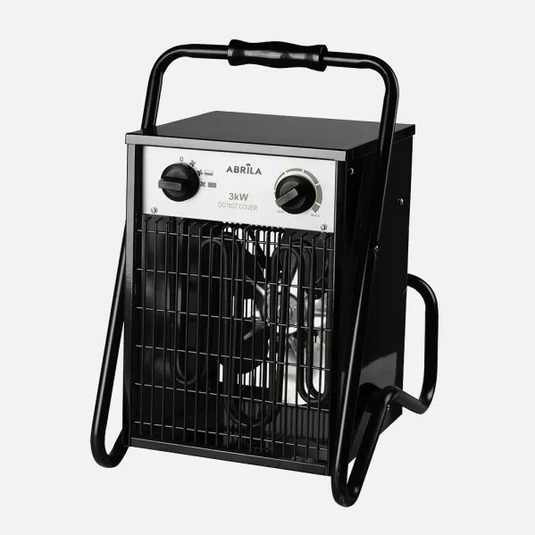 Fan heater Industrial Simeon 3000w Black 2 powers Ip24 Therm.reg.44x32x30 Cm