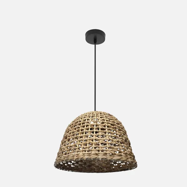 Pendant light Darro Black/natural 1xe27 Regx40x40cm Vegetable Marino
