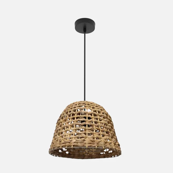 Pendant light Darro Black/natural 1xe27 Regx35x35cm Vegetable Marino