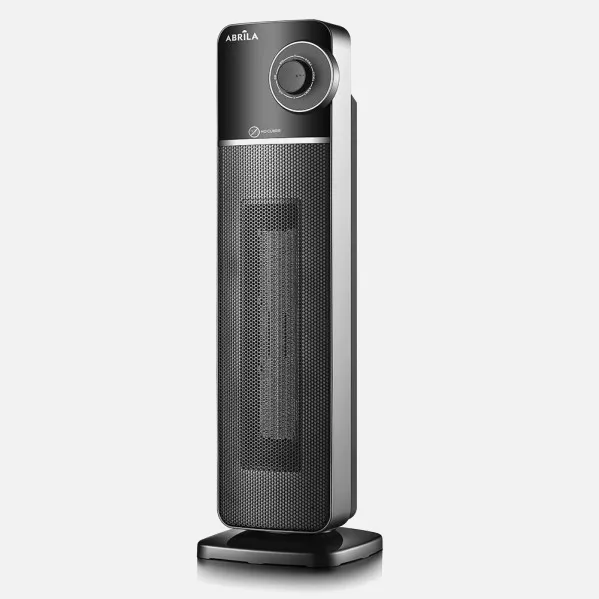 Fan heater Ceramic Vertical Bequia 2000w Black/silver 2powers, 3 oscillating functions, Tip-over protection 61x20x20 Cm