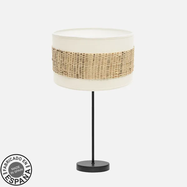 Sobremesa Mediana Nicaragua 1xe27 Negro/blanco/natural 63x30x30cm