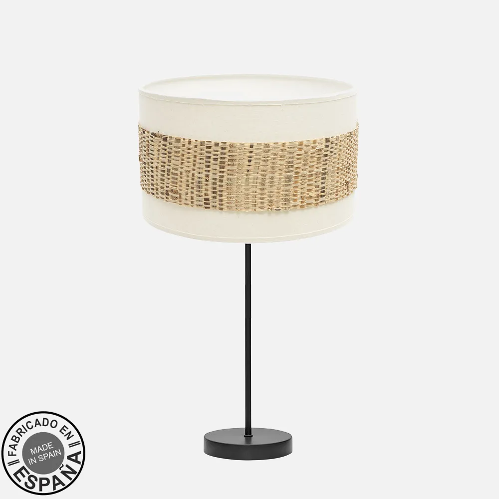 231571201 - Sobremesa Mediana Nicaragua 1xe27 Negro/blanco/natural 63x30x30cm