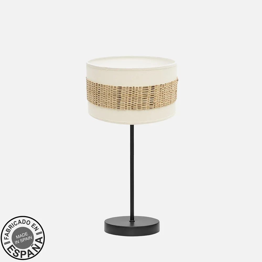 Sobremesa Pequeño Nicaragua 1xe14 Negro/blanco/natural 43x17x17Cm