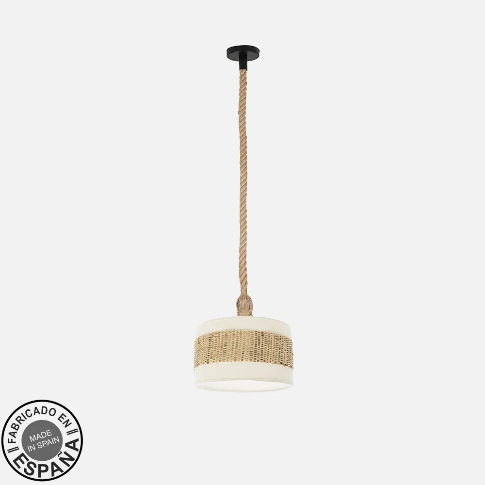 231593001 - Pendant light Nicaragua 1xe27 White/natural 30d