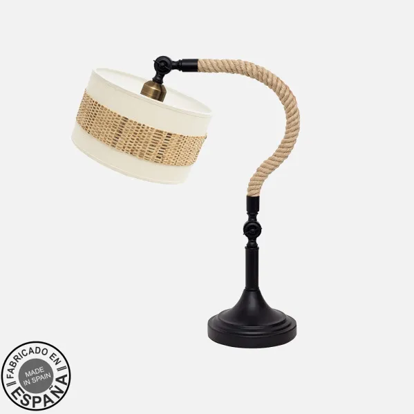 Table lamp Nicaragua 1xe27 Black/white/natural