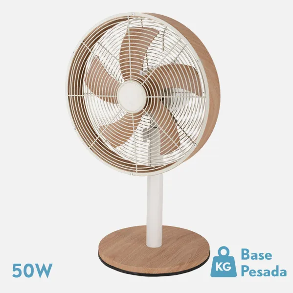 Fan Table lamp Alcañiz White/there is 3vel.45w 5 Oscillating Sails And Rotatory 59x35x28cm