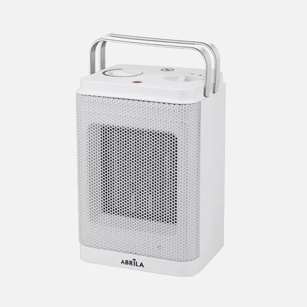 Fan Heater Ceramic Bribon 1500w White 2 power levels 3 functions Thermostat reg. Tip-over protection Carry handle 22,3x15x12,4cm