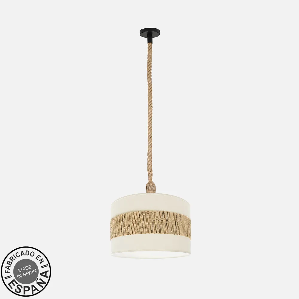 231594001 - Pendant light Nicaragua 1xe27 Black/white/natural  40d