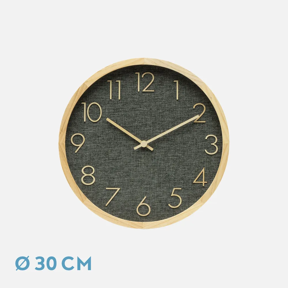 Reloj De Pared Rosellon Haya/gris 30x30x4cm Mov. Continuo