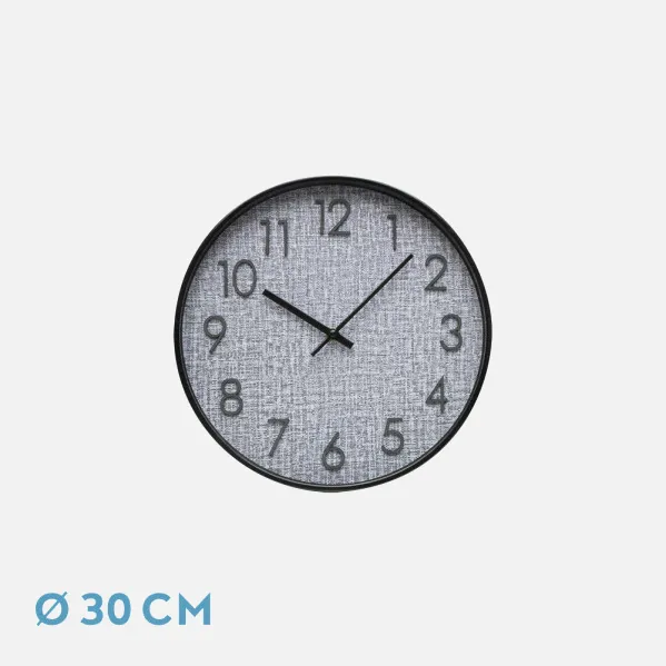 Reloj De Pared Higueron Negro/gris 30x30x4 Cm Movimiento Continuo