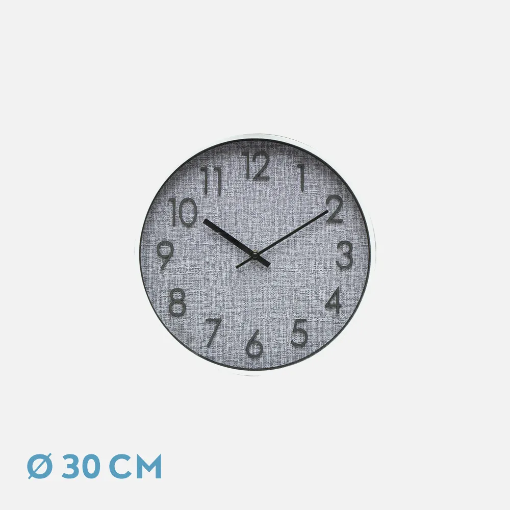220813001 - Reloj De Pared Higueron Blanco/gris 30x30x4 Cm Movimiento Continuo