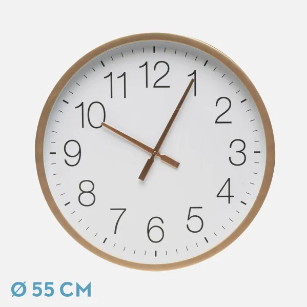 Reloj De Pared Turon Cobre/blanco 55x55x5 Cm Movimiento Continuo