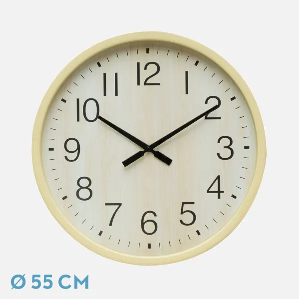 Wall Clock Manilva Beech 55x55x4 Cm Continuous Movement