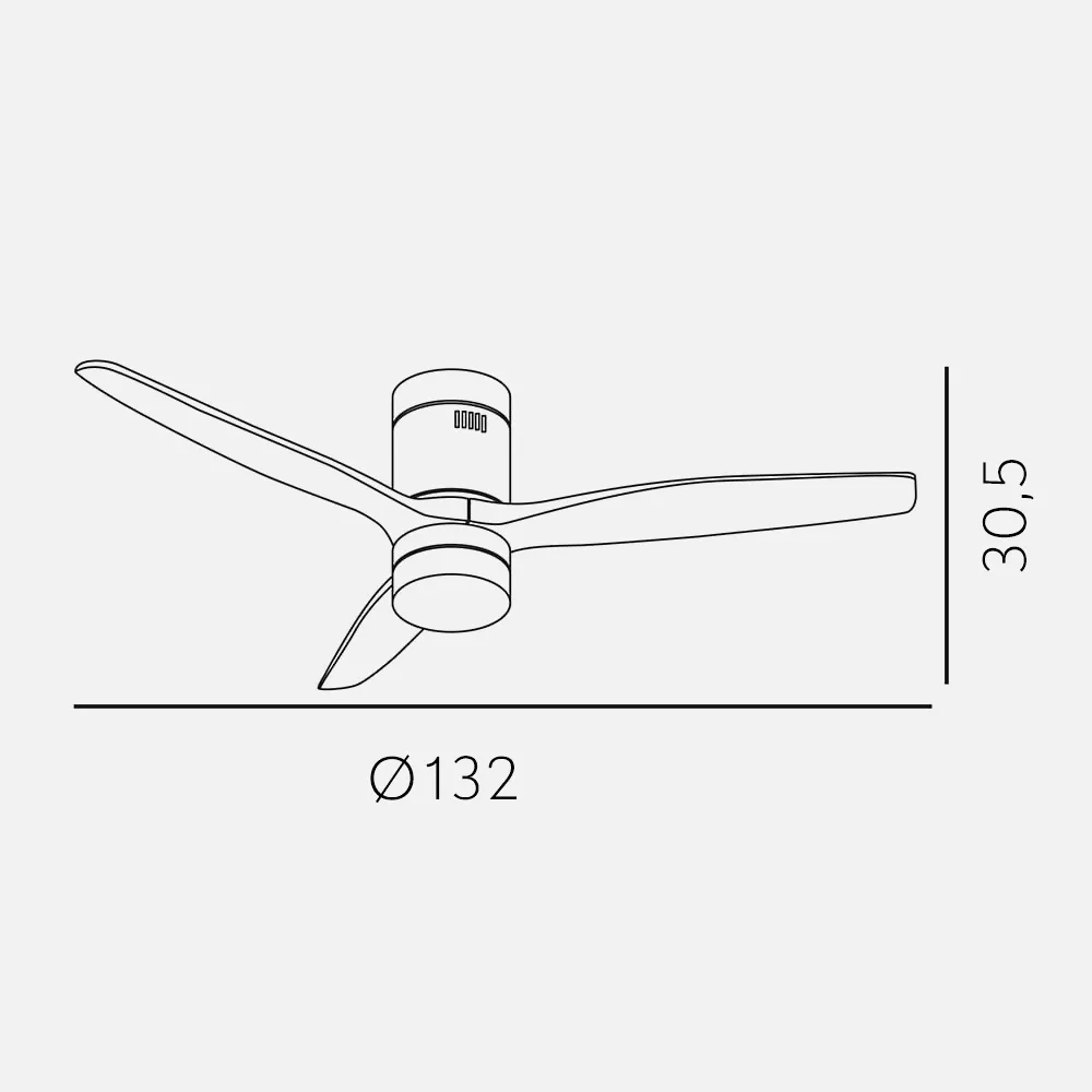 Ventil 20w Dc Aguilon Blanco 3 Aspas Blancas 6 Velocidades C/remoto, Reg.Intensidad, Temporizador 30,5x132x132 Cm