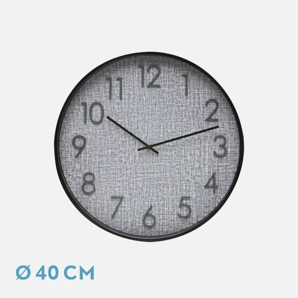 Reloj De Pared Higueron Negro/gris 40x40x4 Cm Movimiento Continuo