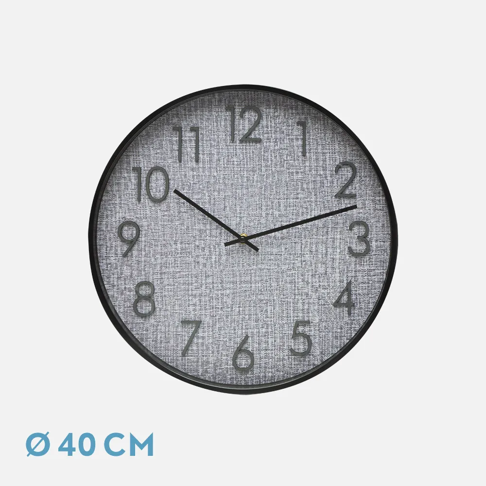 Reloj De Pared Higueron Negro/gris 40x40x4 Cm Movimiento Continuo