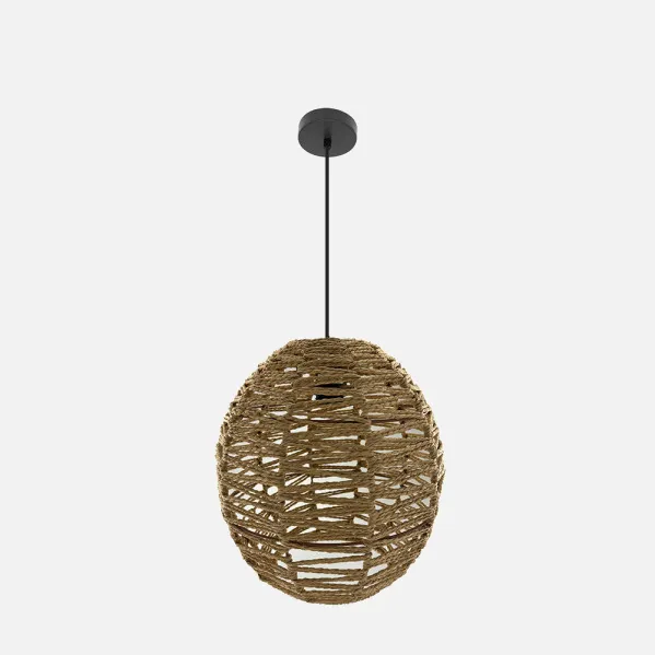 Pendant light Isola 1xe27 Black/natural Regx30x30cm