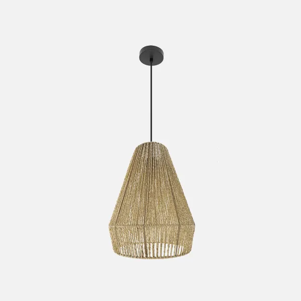 Colgante Calabria 1xe27 Negro/natural Regx34x34cm