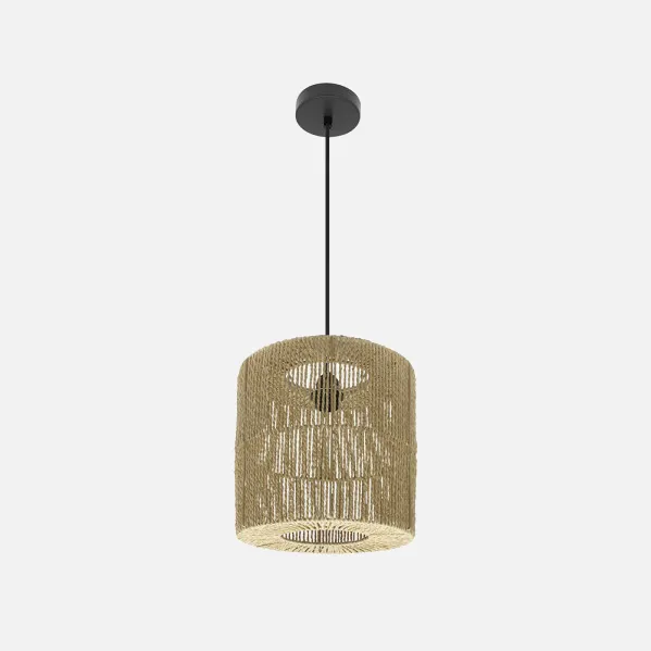 Pendant light Fabriano 1xe27 Black/natural Regx28x28cm