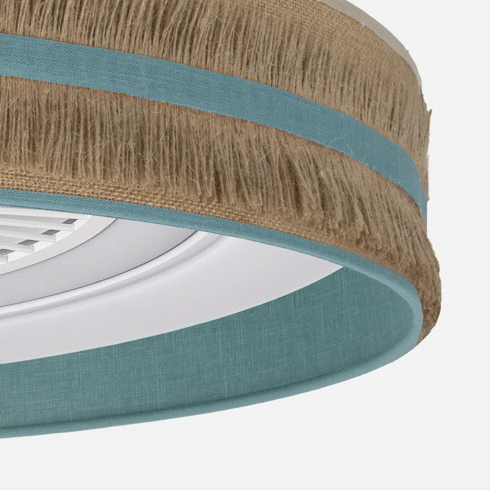 Ventilador DC Natalia 72w Saco-turquesa 60d 5 Aspas 6 Veloc. 3 Colores 6120lm Remoto,memoria,temporizador,reg.Intensidad