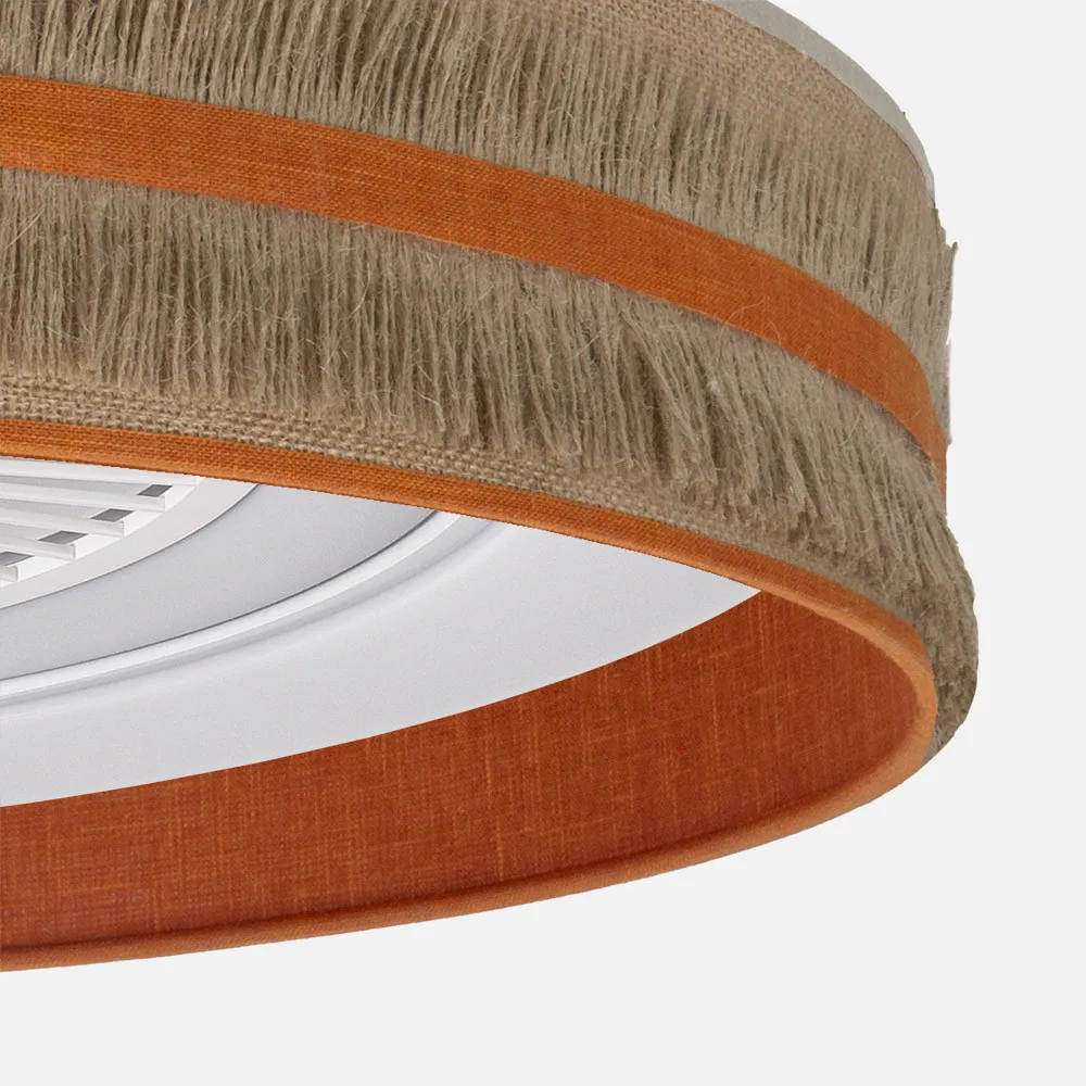 Ventilador  Dc Natalia 72w Saco-naranja 60d 5 Aspas 6 Veloc. 3 Colores 6120lm Remoto,memoria,temporizador,reg.Intensidad
