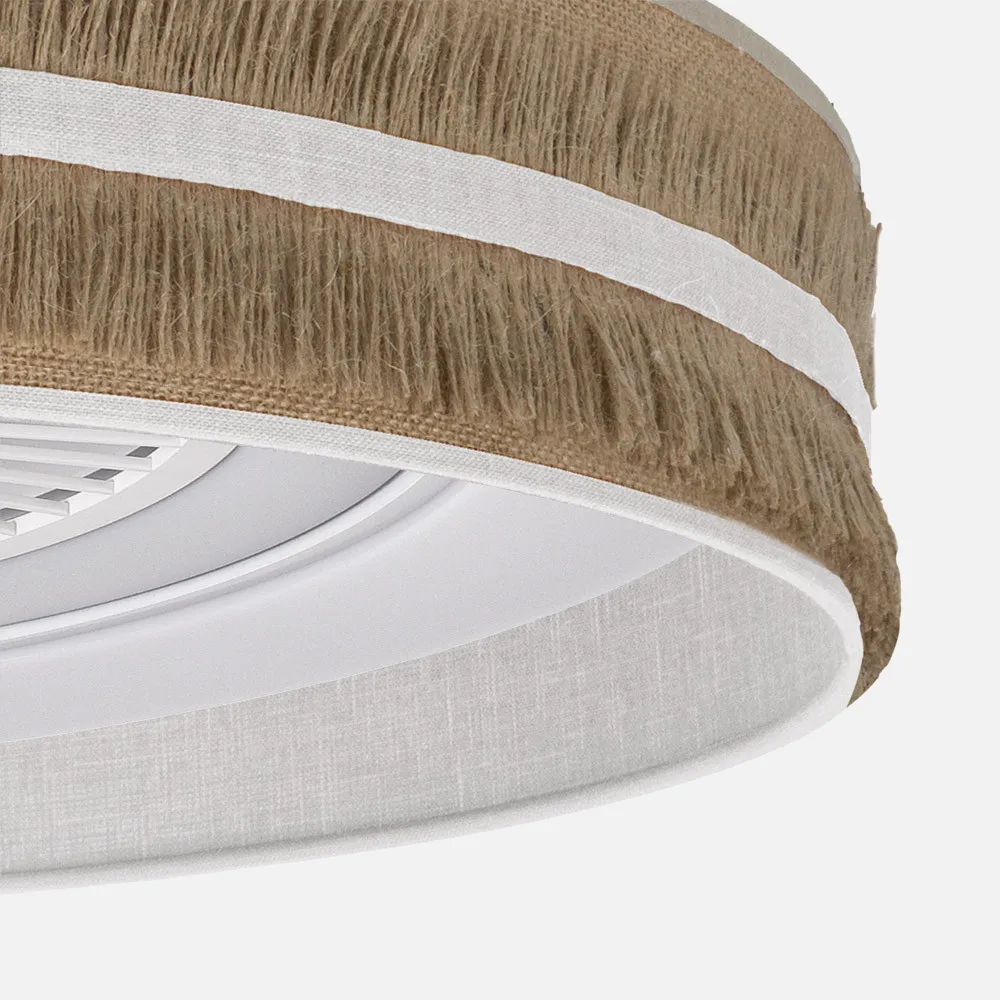 Ventilador Dc Natalia 72w Saco-blanco 60d 5 Aspas 6 Veloc. 3 Colores 6120lm Remoto,memoria,temporizador,reg.Intensidad