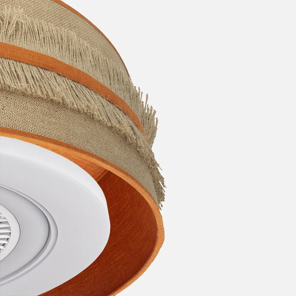 Ventilador Dc Natalia 72w Saco-naranja 70d 5 Aspas 6 Veloc. 6120lm 3 Colores Remoto,memoria,temporizador,rg.Intensidad