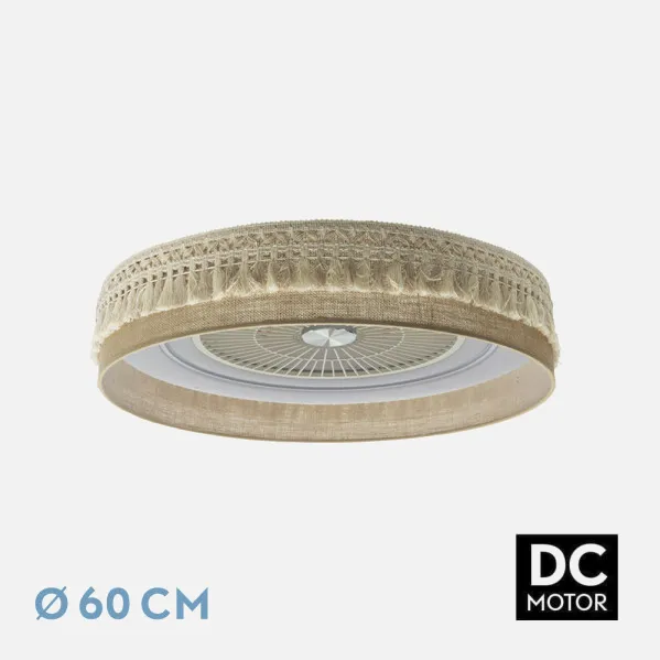 Ventilador Dc Ekaterina 72w Saco 5 Asp 6 Veloc. 60d 3 Colores 6120lm Remoto, Memoria, Reg.Intensidad Y Temporizador