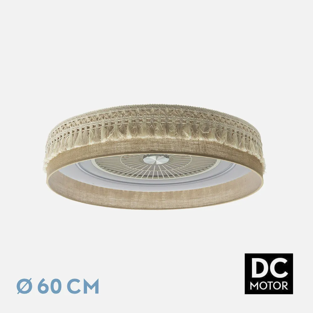 Ventilador Dc Ekaterina 72w Saco 5 Asp 6 Veloc. 60d 3 Colores 6120lm Remoto, Memoria, Reg.Intensidad Y Temporizador