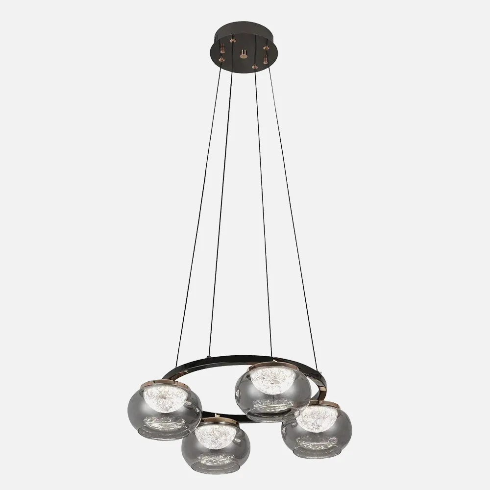 234394009 - Colgante Pompeya 4l Neg 28w 3000-4000-6000k C/remoto Y Reg.intensidad 2520lm Regx48x48 Cm