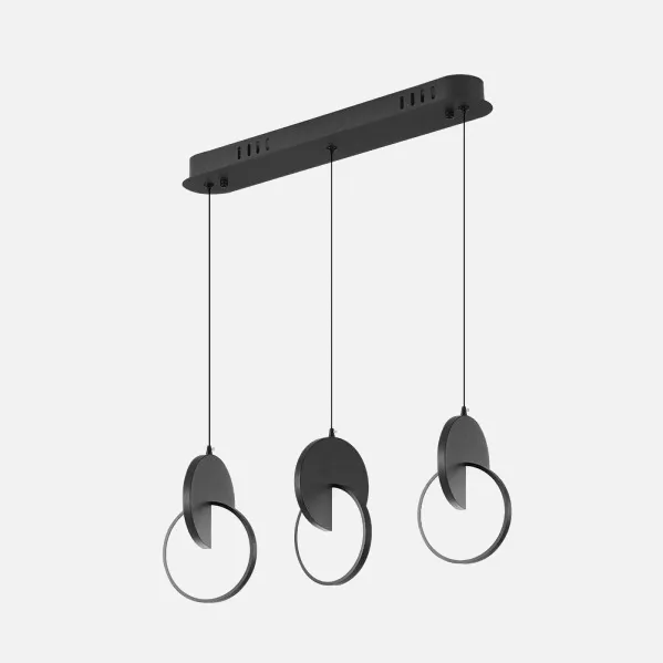 Regleta Colgante Carlota 3l Negro 51w 6500k 7140lm Regx54x18cm