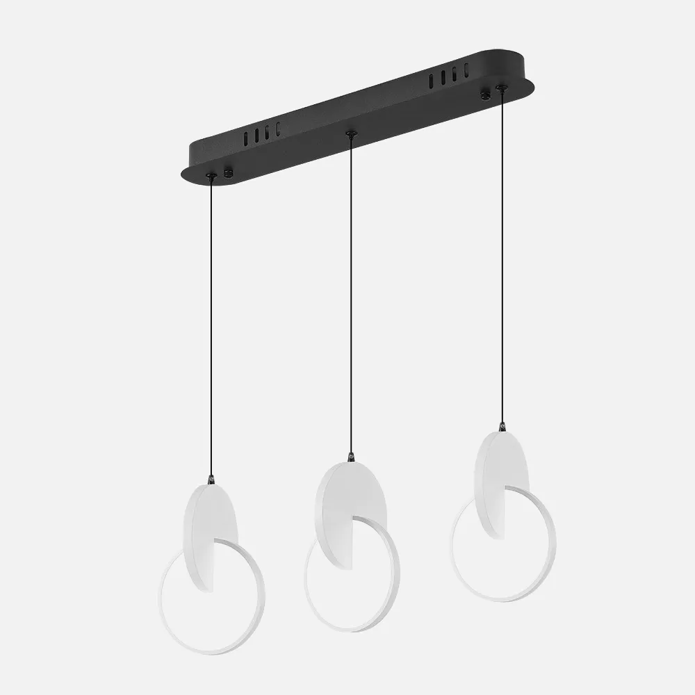 234493001 - Regleta Colgante Carlota 3l Negro/Blanco 51w 6500k 7140lm Regx54x18cm