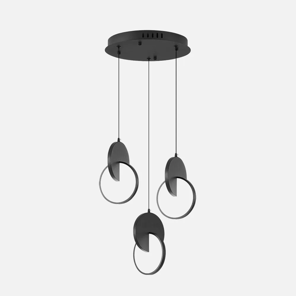 234483009 - Plafon Colgante Carlota 3l Negro 51w 6500k 7140lm Regx33x29cm