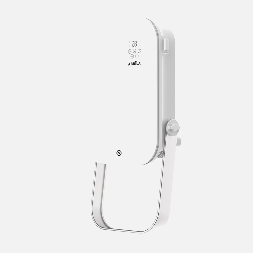 Termoventilador Pared Baño Austria 2000w Blanco  3funciones c/remoto y toallero Display Ip24 50x25x13cm