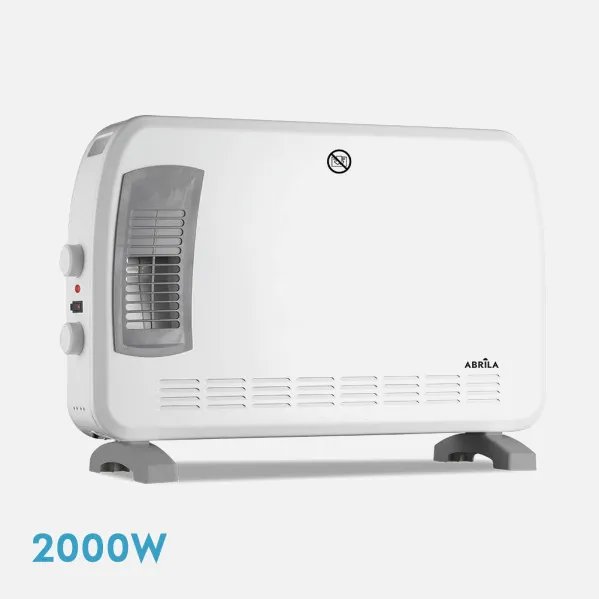 Convector heater Bengala 2000w White/grey 3 power levels, Turbo function, dimmable safety thermostat, carry handle 42,5x61x20,5cm