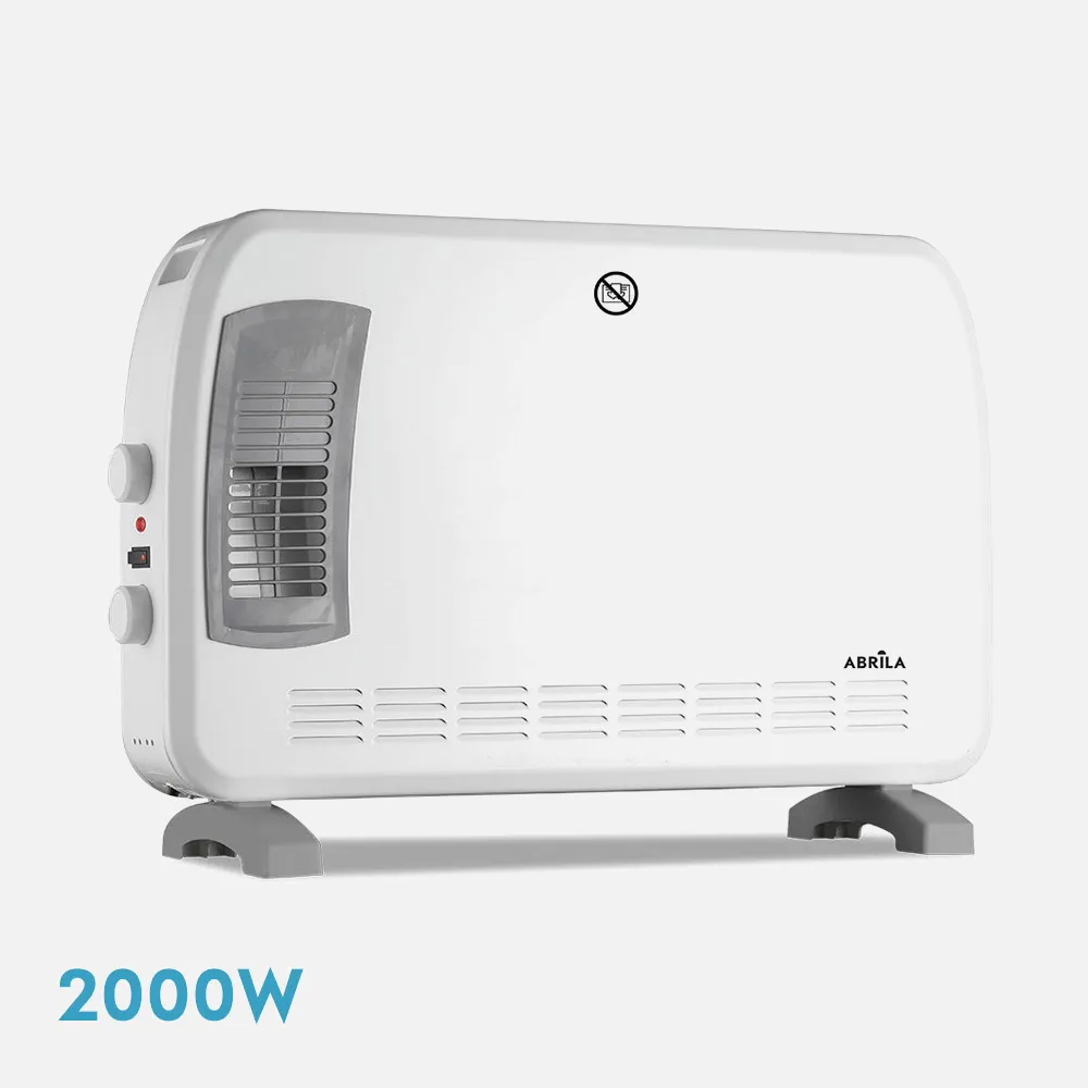 Convector Bengala 2000w Blanco/gris 3potencias funcion Turbo Termost.regulable Seguridad,asa 42,5x61x20,5cm