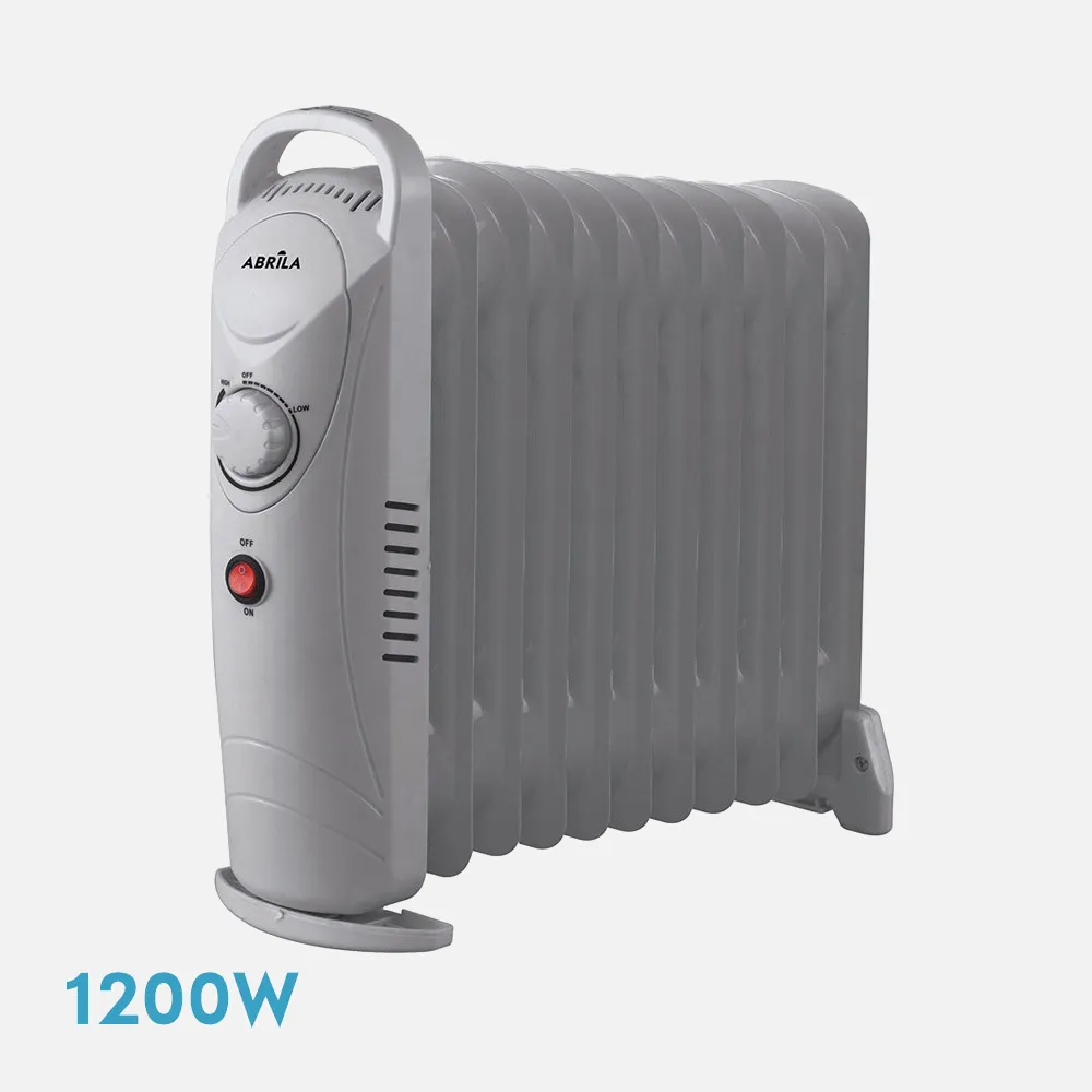 Radiador Aceite Confort 1200w 11elememtos Gris Termostato Reg Prot.sobrecalent. Luz Indicadora Asa 37x41,3x14 Cm