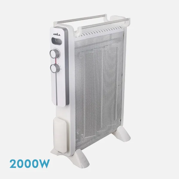 Radiator Mica Caicos 2000w 4 Elem White/grey 3powers Tip-over protection, Overheat prot. 63,5x53x21 Cm