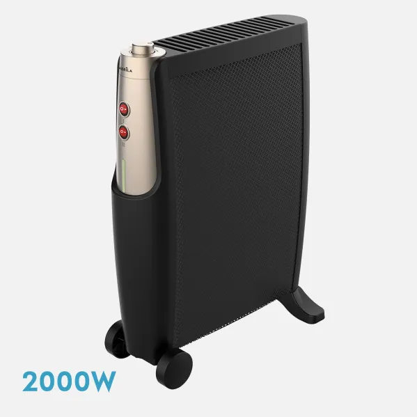 Mica radiator Imperial 2000w 2 elements Black/gold 2 powers, tip-over protection, thermostat, w/wheels 66x48,5x23cm