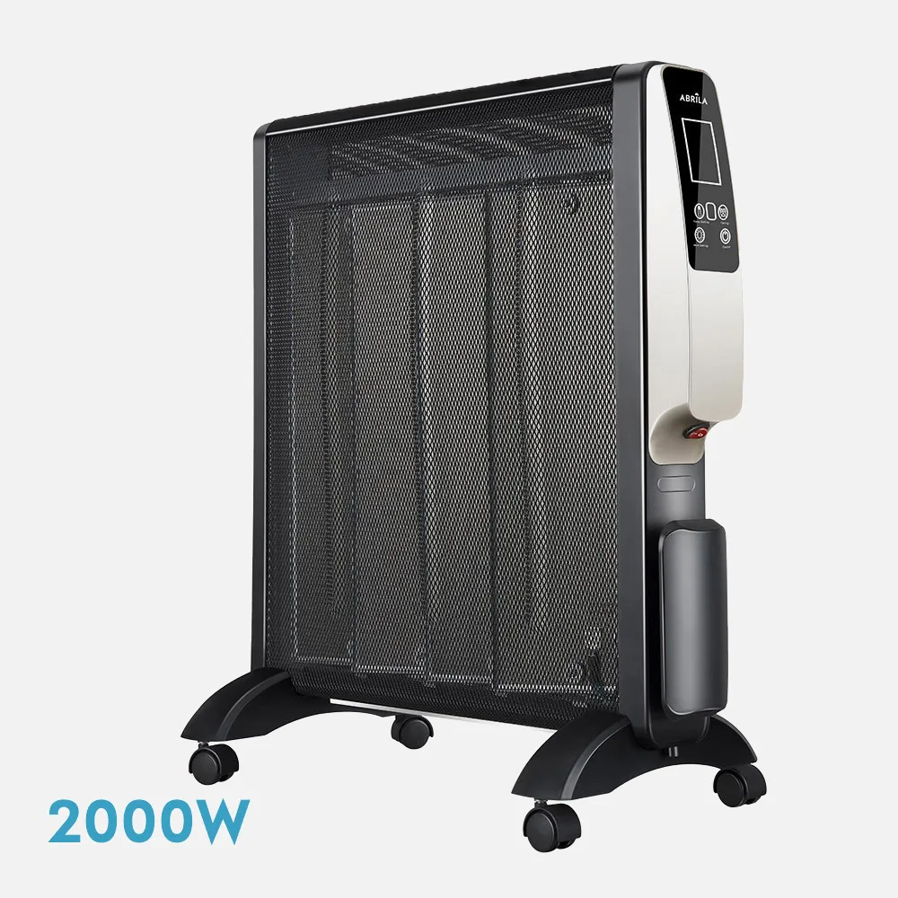 202022016 - Mica Radiator Abrigo 2000w 4-element Black/Gold Remote 2-power Tip-over protection, Timer display 61,5x56x26,5 Cm