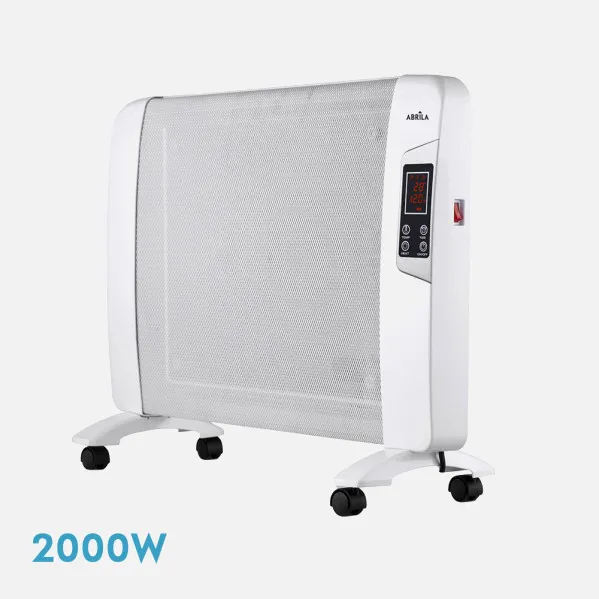 Mica Radiator Abrigo 2000w 1-element White w/remote Timer Display Thermostat adj.54x82,5x27cm