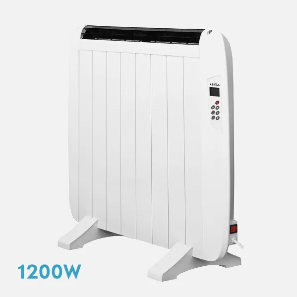 Electric Radiator Gaban 1200w X In Aluminium White Remote LCD, Timer Wall/Portable 58,5x72x5,5 Cm