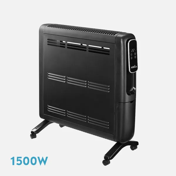 Electric Radiator Aluminium Alpino 1500w Black 2 pow. Display w/remote, tip-over protection, temp. reg. 61,8x51x25,5cm