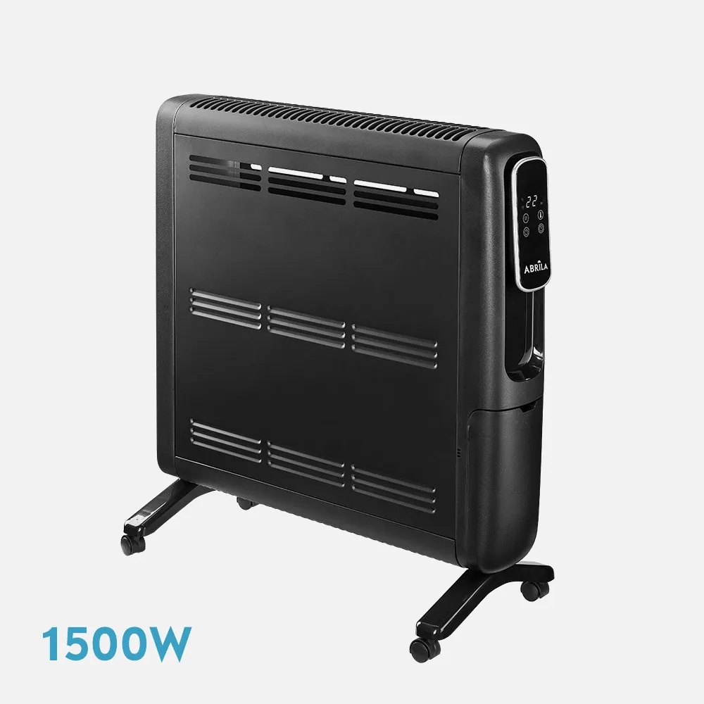 Emisor Termico Aluminio Alpino 1500w Negro 2pot Display C/remoto,antivuelco,temp.reg.61,8x51x25,5cm