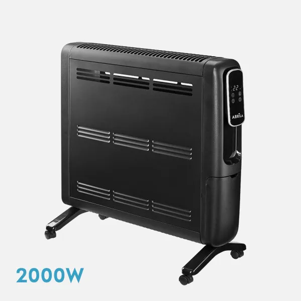 Electric Radiator Aluminium Alpino 2000w Black 2 pow. Display w/remote, tip-over protection, temp. reg. 61,8x59,5x25,5cm
