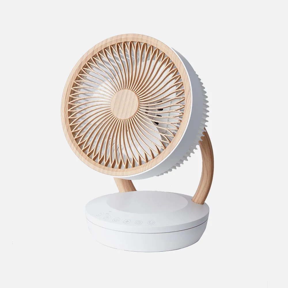 236171068 - Ventilador Sobremesa Ruiseñor Blanco/madera 45w 3vel 3asp Remoto,temporizador,tactil 35,7x25,5x19,3cm