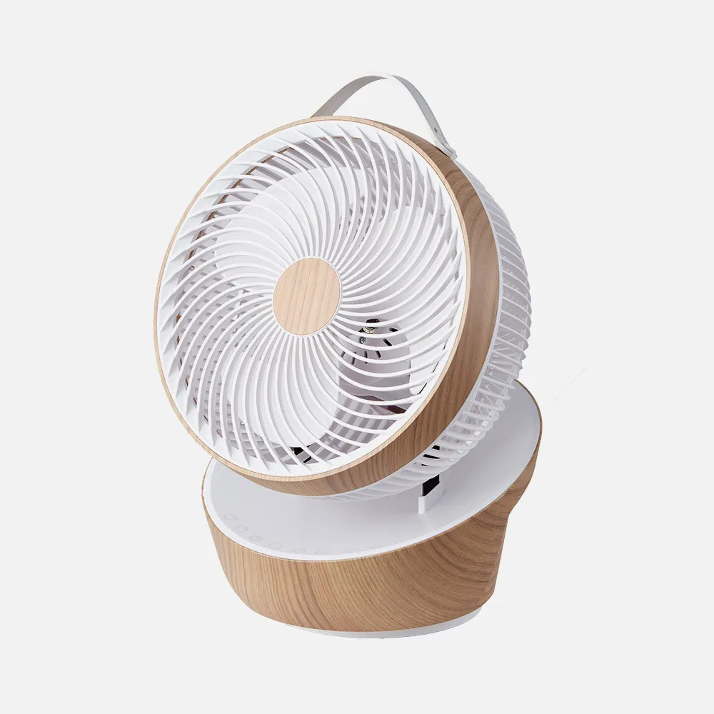 236071068 - Ventilador Sobremesa Petirrojo Blanco/madera 25w 12vel 3asp Motor Dc Remoto,temporizador 36,3x27,5x24,8cm