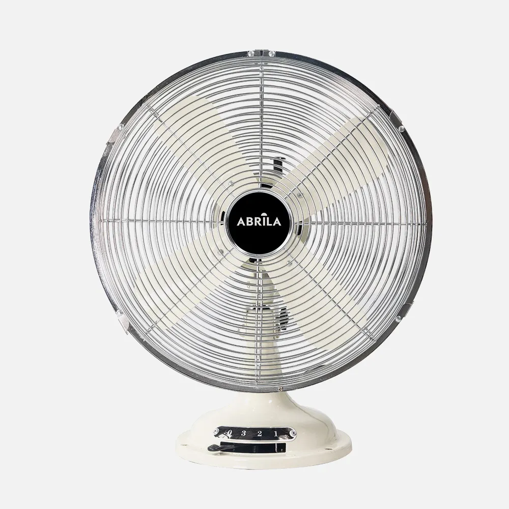 Ventilador Sobremesa Capitolio Crema/cromo 37w 3velocidades 4asp. Fijo Y Rotatorio 42x35x27cm