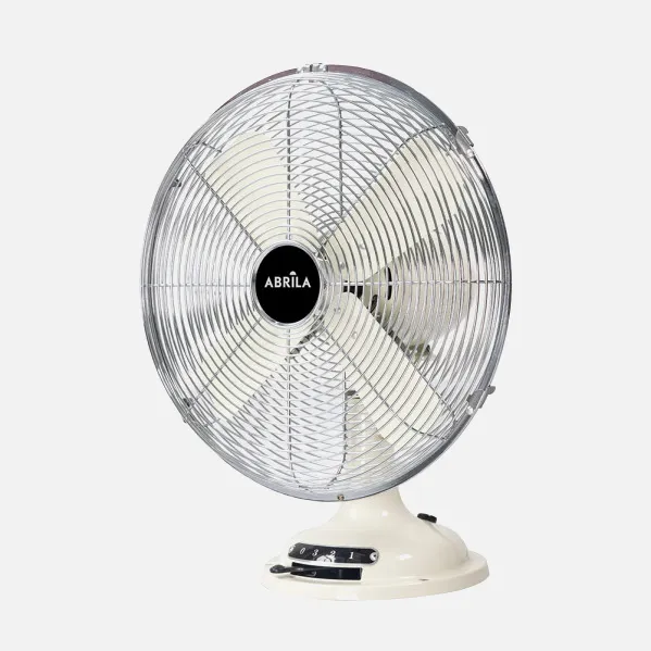 Ventilador Sobremesa Capitolio Crema/cromo 37w 3velocidades 4asp. Fijo Y Rotatorio 42x35x27cm